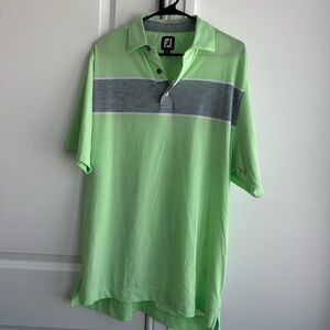 Men's Foot Joy Wolf Creek Green Golf Shirt